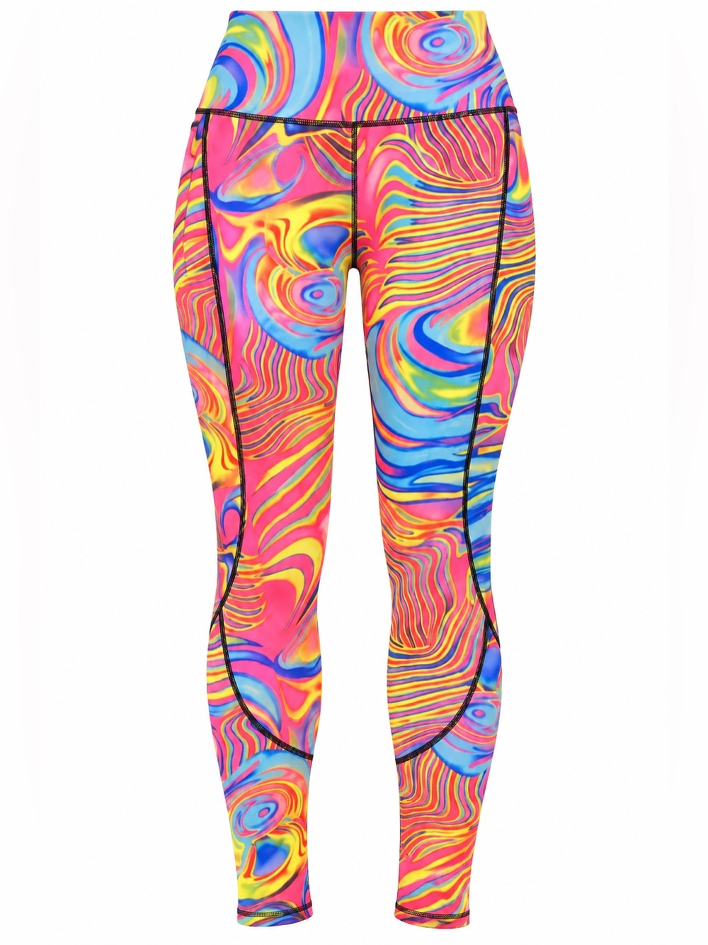 Beyond Yoga Multicolor Swirl Leggings - Pink Blue Yellow
